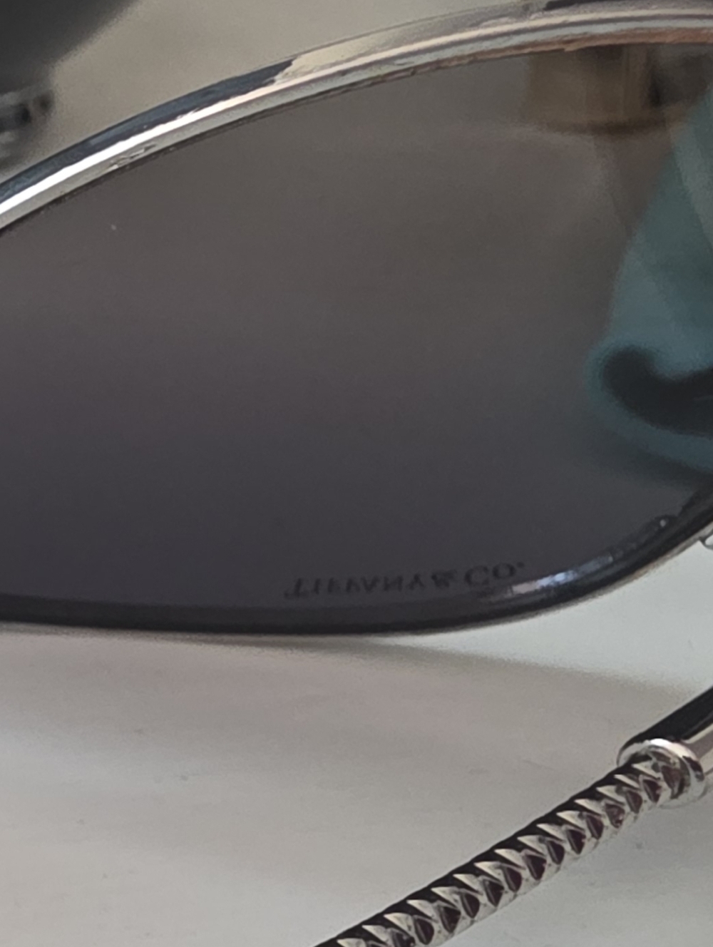 Tiffany & Co. Women's Silver Aviator Gradient Sunglasses - Picture 6 of 6